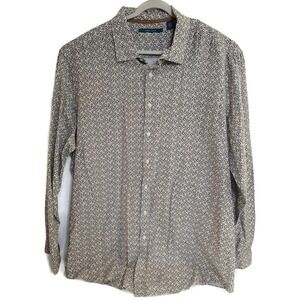 Perry Ellis Shirt Mens 2XL Tall Floral Print Button Down Casual Dress‎ Shirt